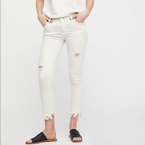 Free People Great Heights Frayed Skinny Jeans